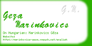 geza marinkovics business card